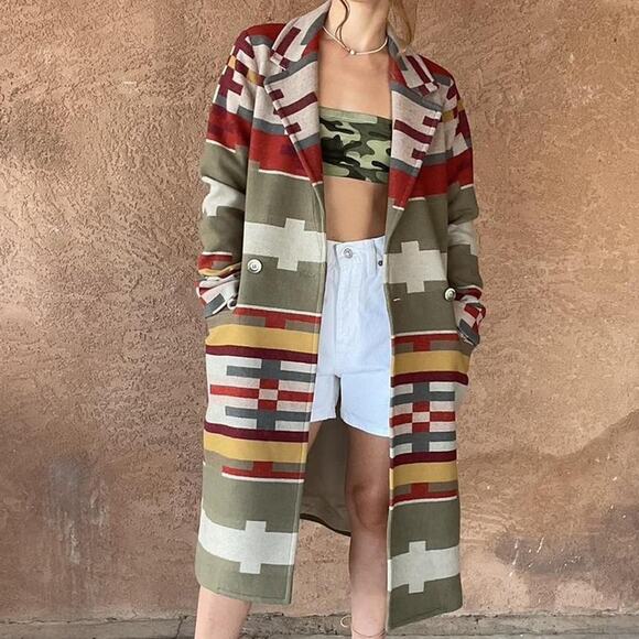 Pendleton Portland Collection Southwestern Wool Blanket Coat Size Small USA Made - Picture 3 of 8